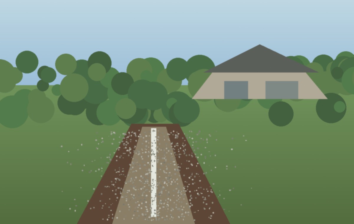 Drainage planning area at an Overland Park Kansas home